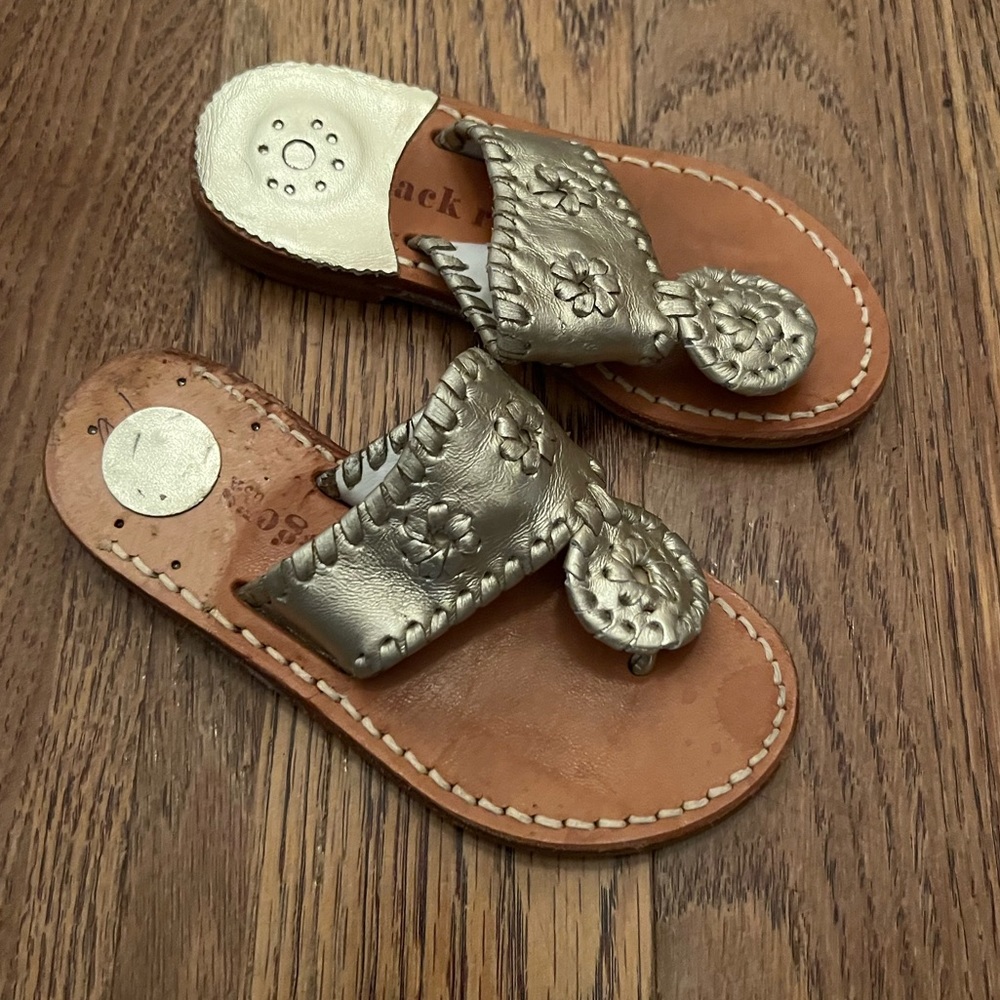 Jack Rogers Gold and Tan Kids Sandals
